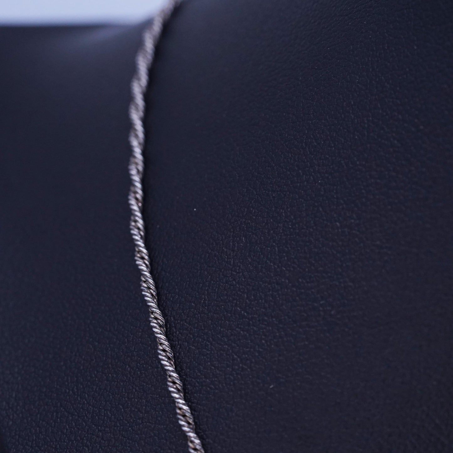 18” 2mm, vintage Italian Sterling 925 silver twisted snake chain necklace