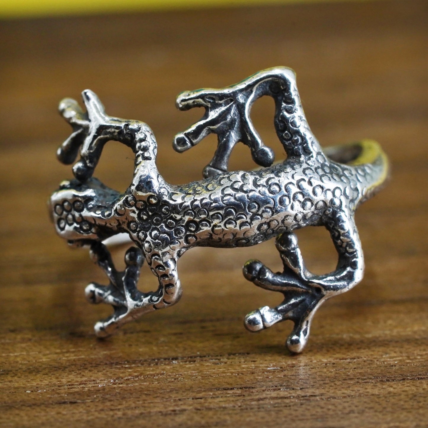 Size 5, vintage Sterling silver handmade ring, 925 lizard band