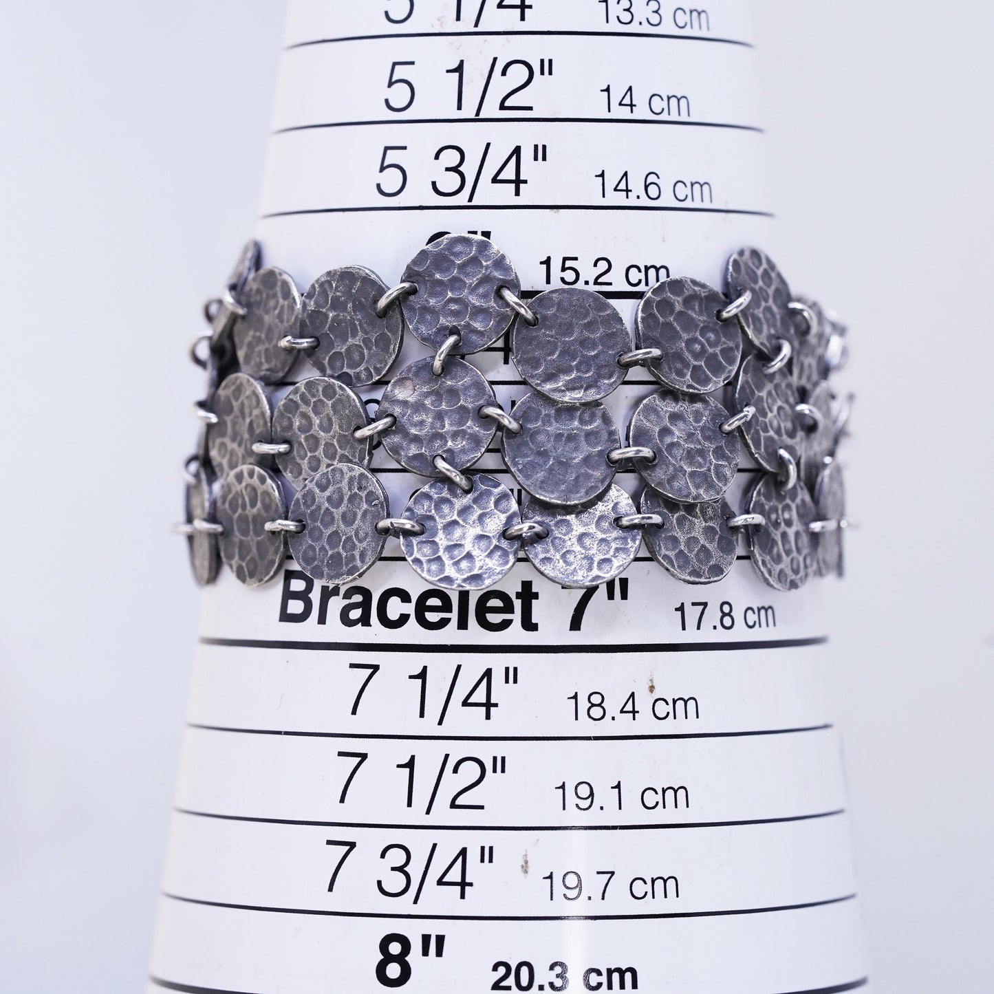 6.5”, Exex Claudia Agudelo oxidized sterling 925 silver multi strands bracelet