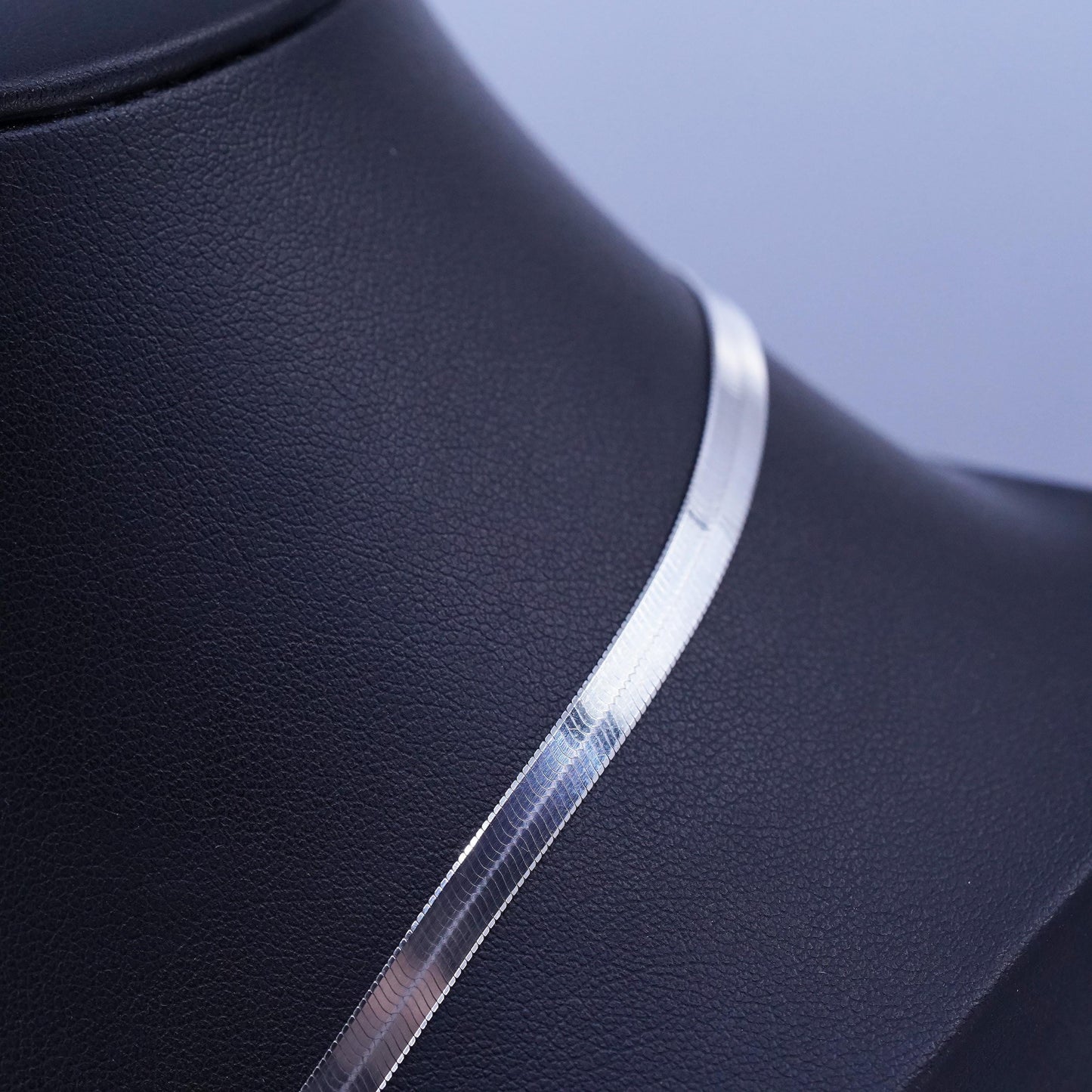 16” 5mm, vintage Italian Sterling 925 silver herringbone chain necklace
