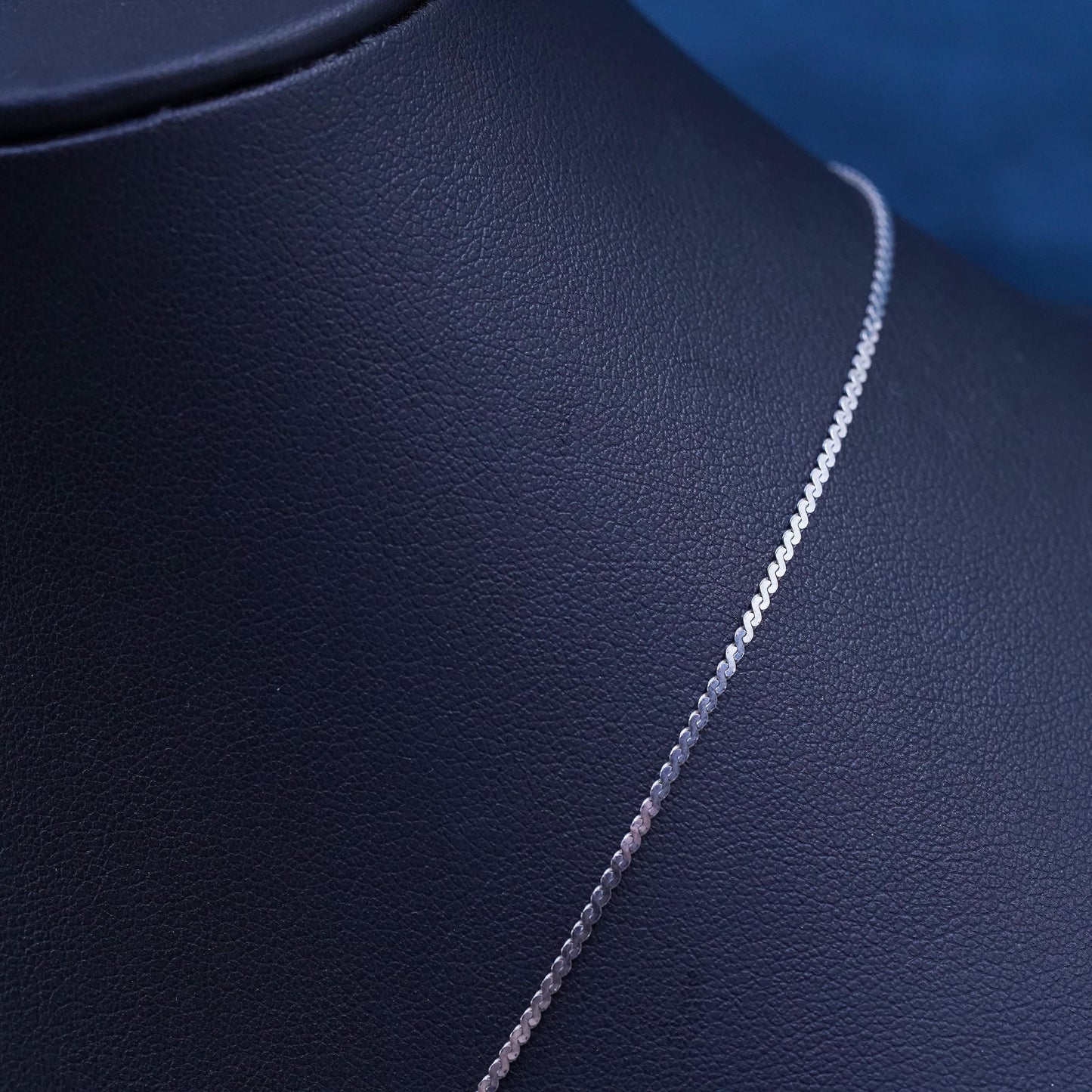 16", 1mm, vintage Sterling silver handmade necklace, 925 s link chain