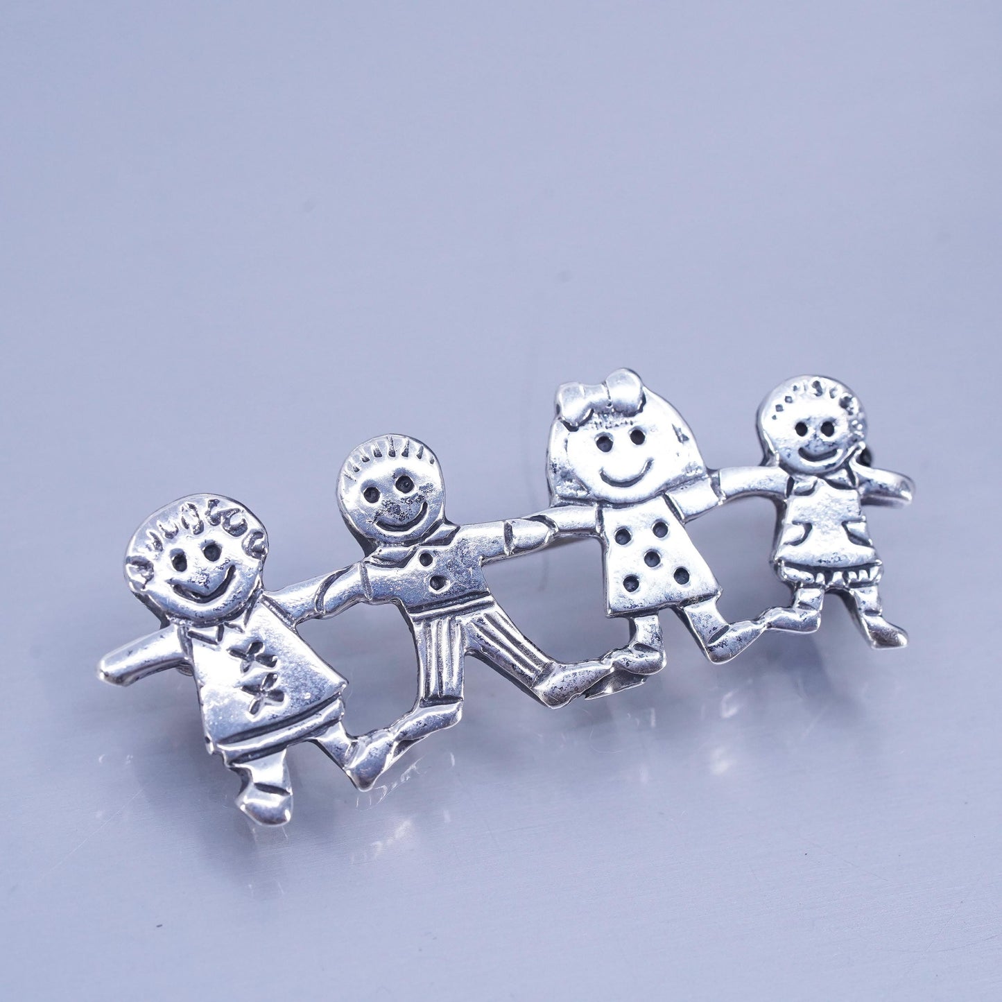 Vintage sterling silver handmade brooch, 925 save the children