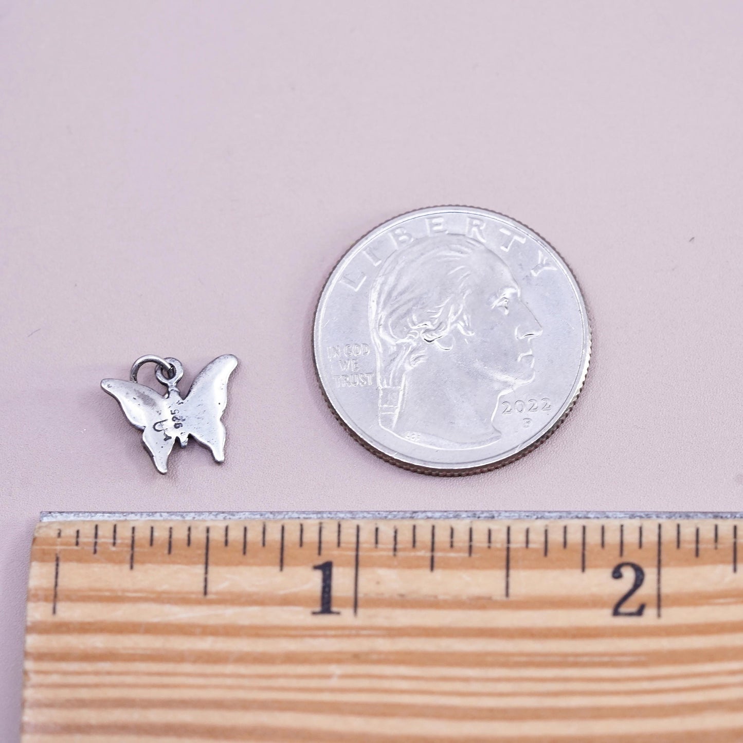 Sterling silver handmade pendant, solid 925 silver butterfly charm