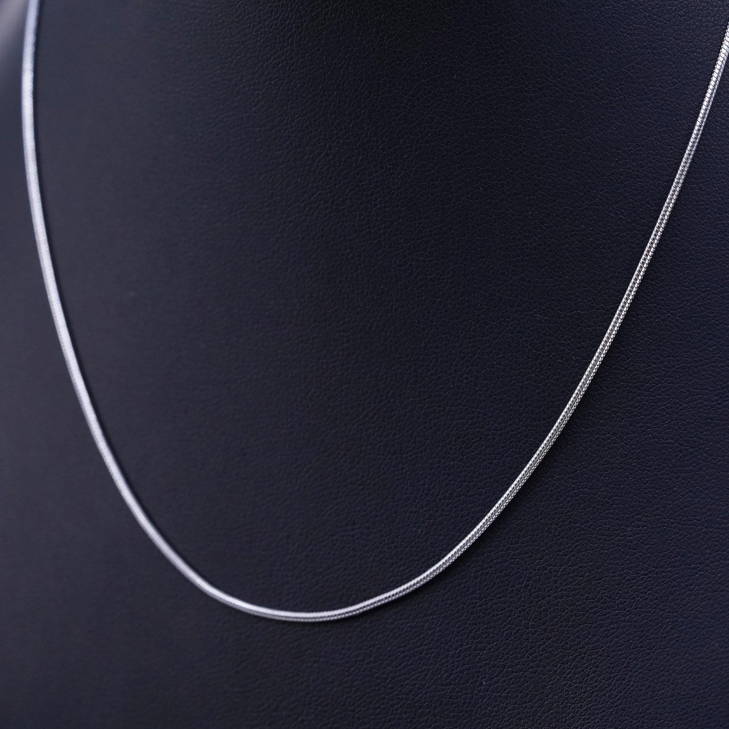 16” 1mm, vintage Sterling 925 silver square snake chain necklace