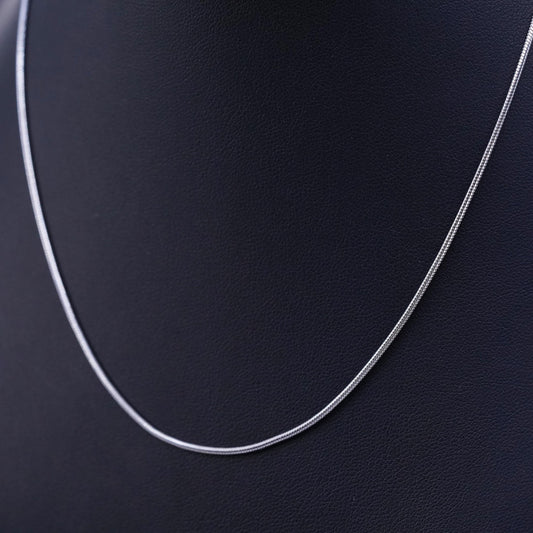 16” 1mm, vintage Sterling 925 silver square snake chain necklace