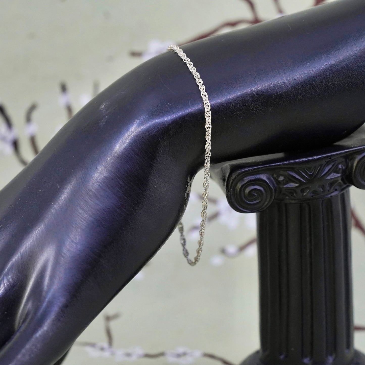 7” 2mm, Vintage sterling silver bracelet, 925 Singapore chain