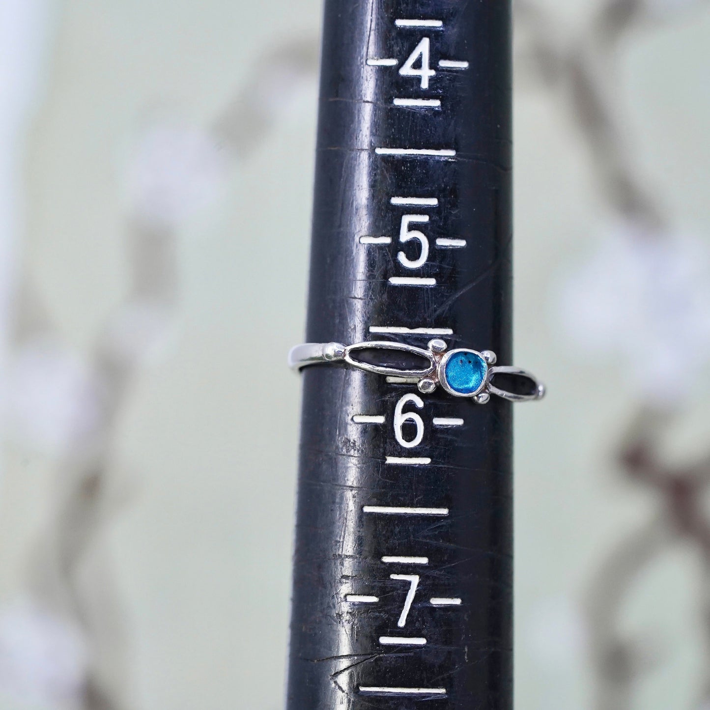 Size 5.5, vintage sterling silver handmade ring, 925 thin stackable band