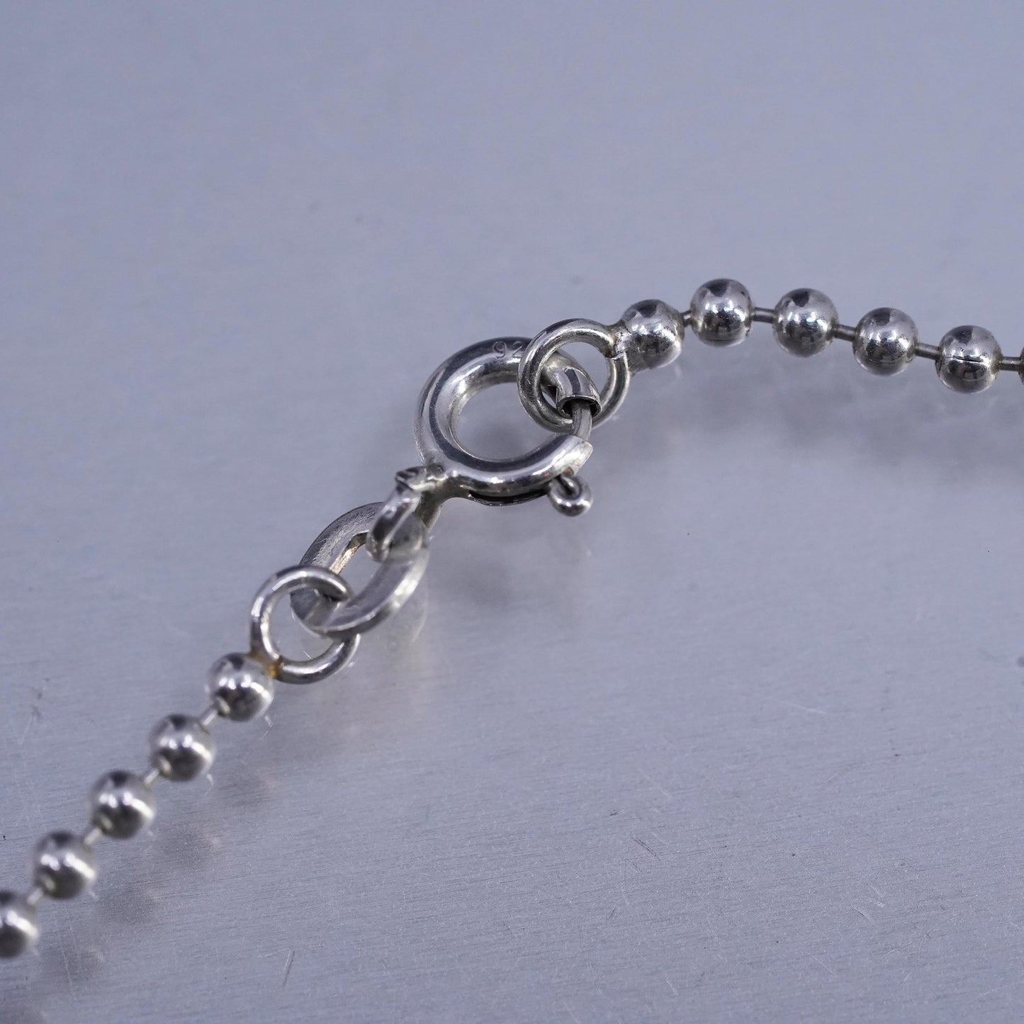 18" Jennywear Jewelry Sterling 925 silver necklace Hampton C tag charms crystal