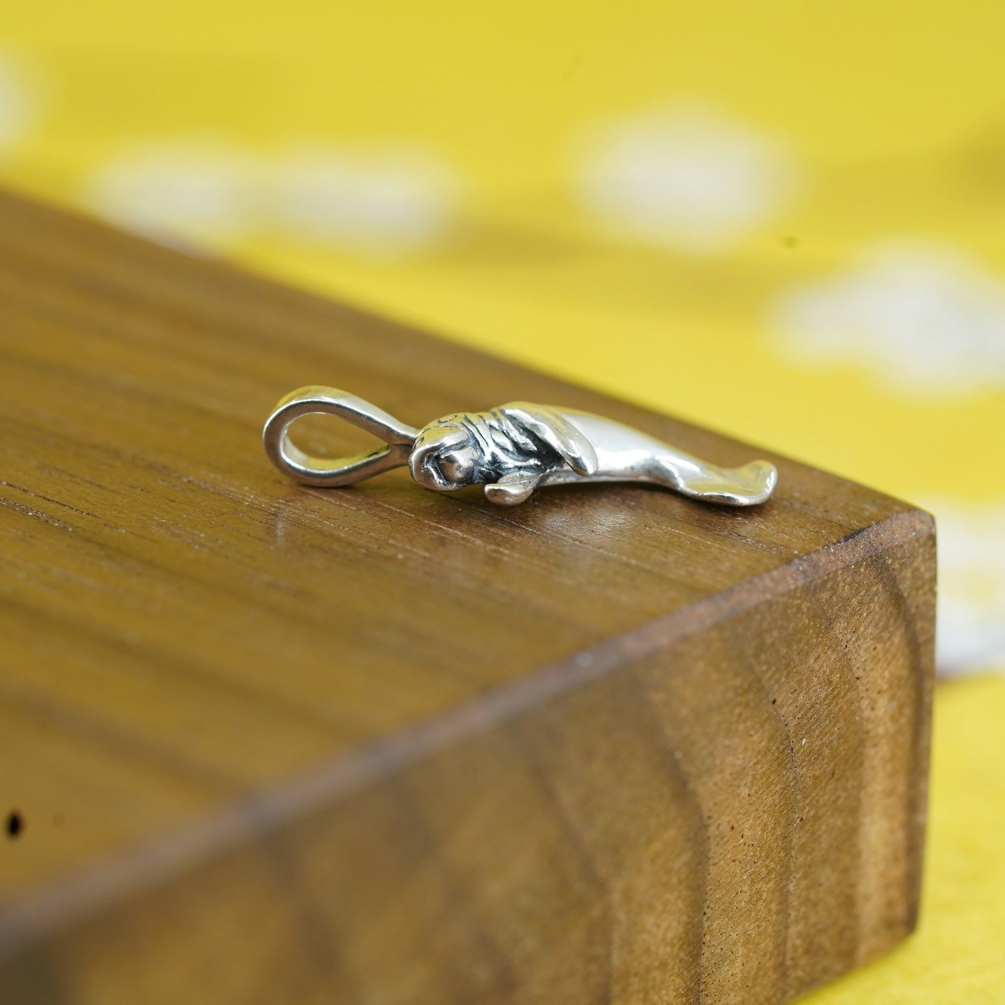 Vintage Sterling silver handmade pendant, 925 walrus charm