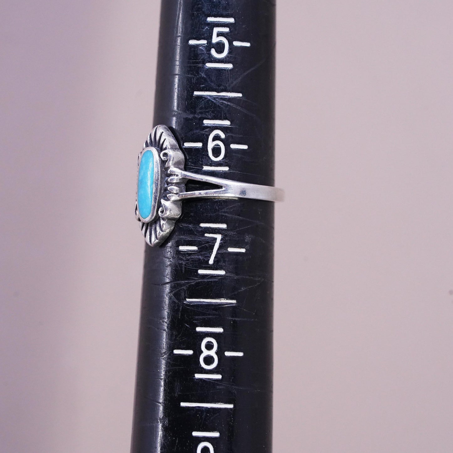Size adjustable, vintage Sterling 925 silver handmade ring with turquoise