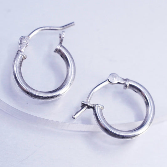 0.5", vintage Sterling silver handmade earrings, 925 hoops