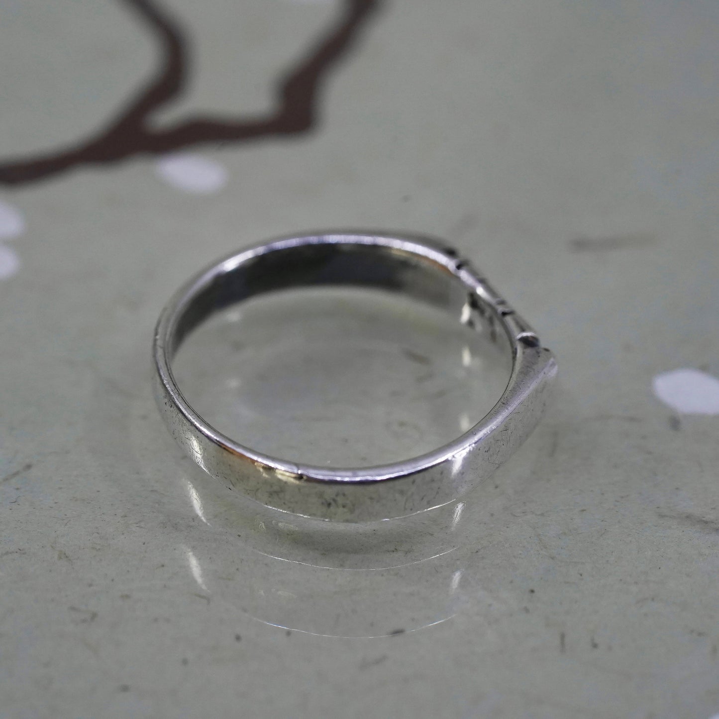 Size 8, vintage Sterling silver handmade ring, 925 name “Lauren” stackable band