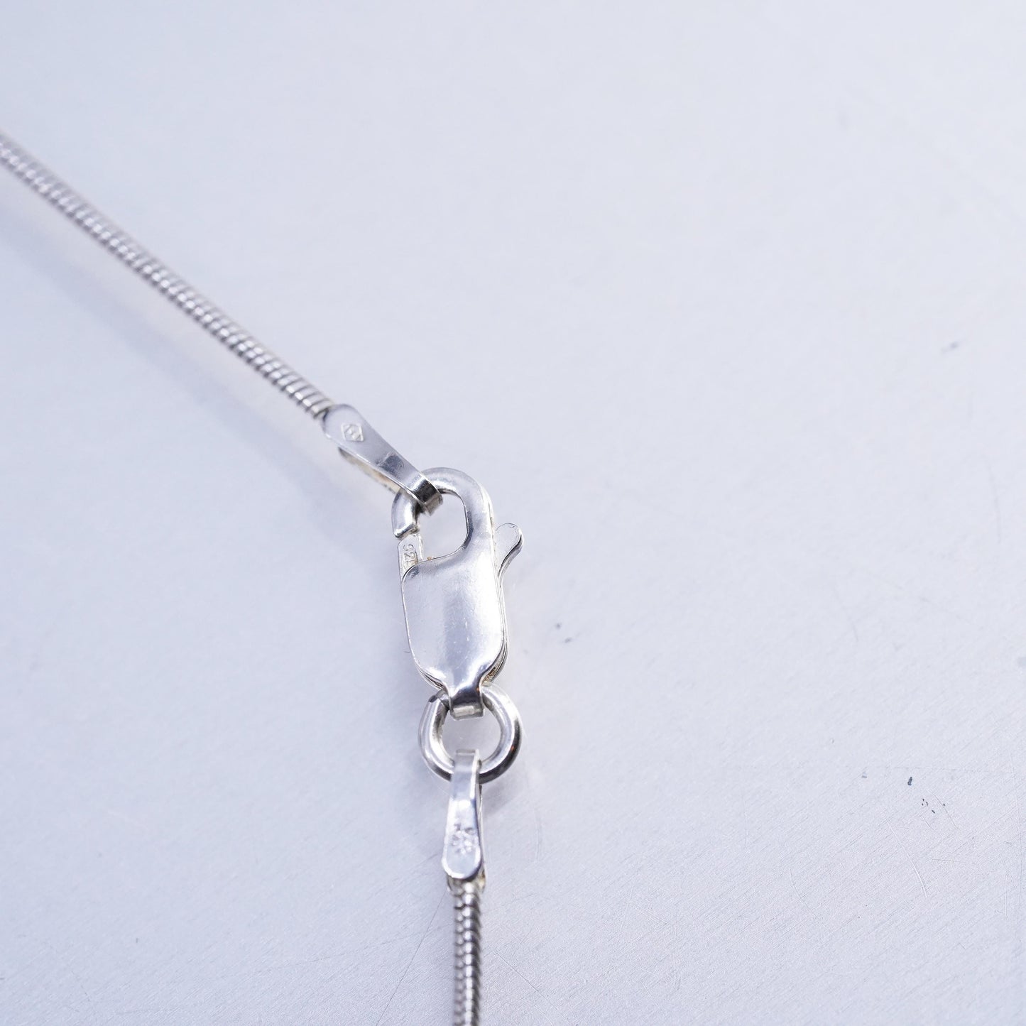 24” 1mm, vintage Italian Sterling 925 silver bead snake chain necklace