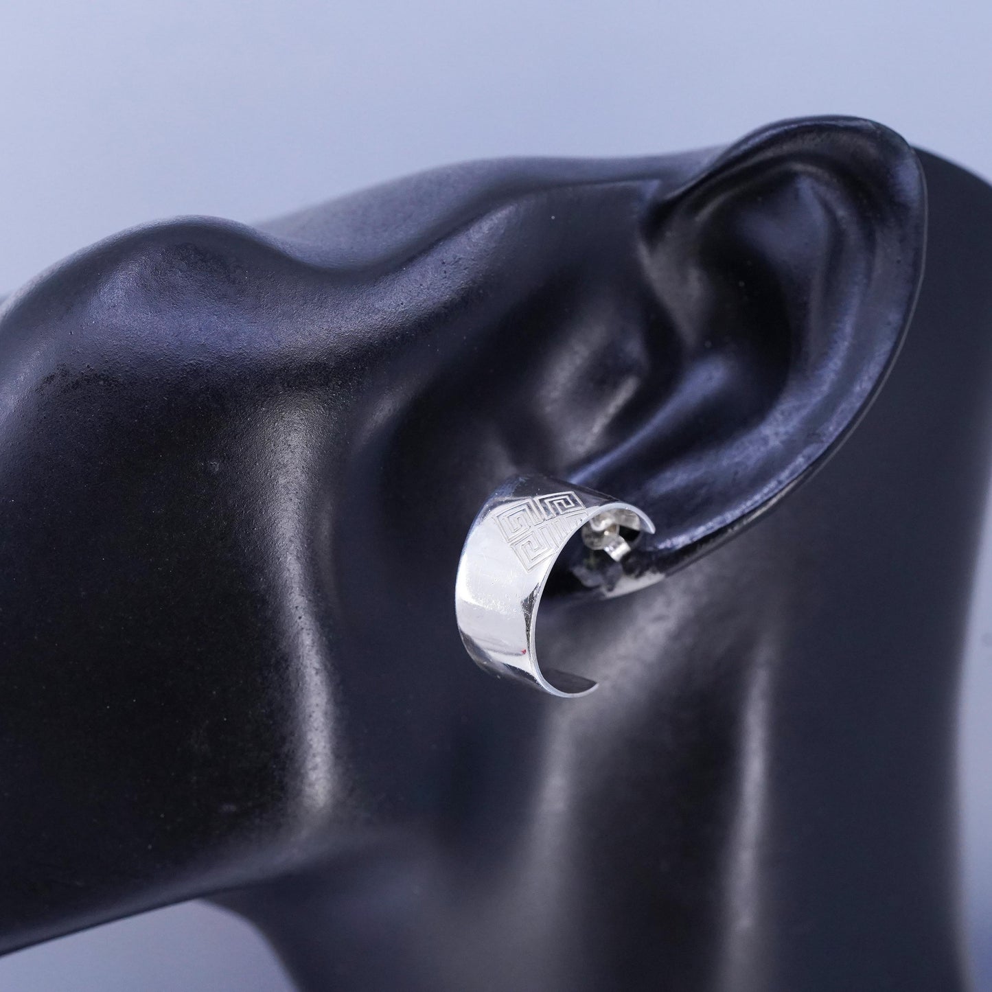 1", Vintage Givenchy 925 Sterling Silver Hoop Earrings, 925 Studs huggie studs
