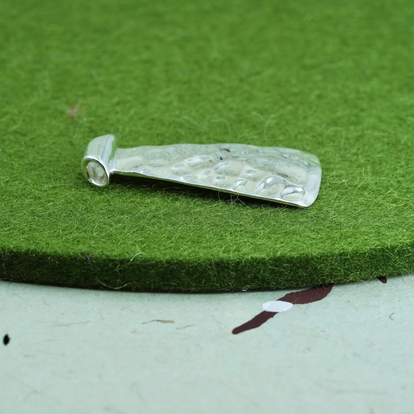 Retired Silpada handmade Sterling 925 Silver Hammered tag Pendant