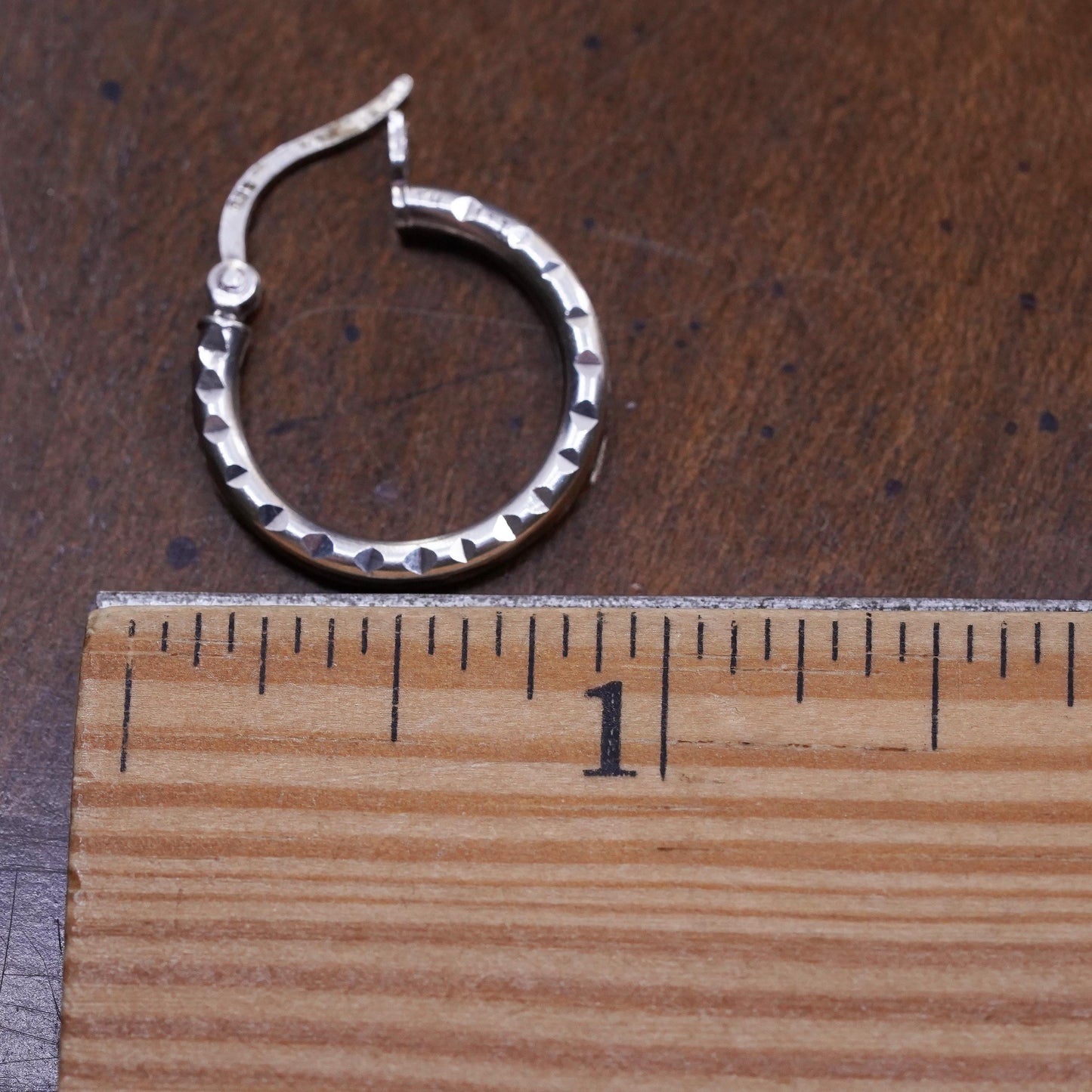 0.75", Vintage sterling 925 silver loop single earring, fashion primitive hoop