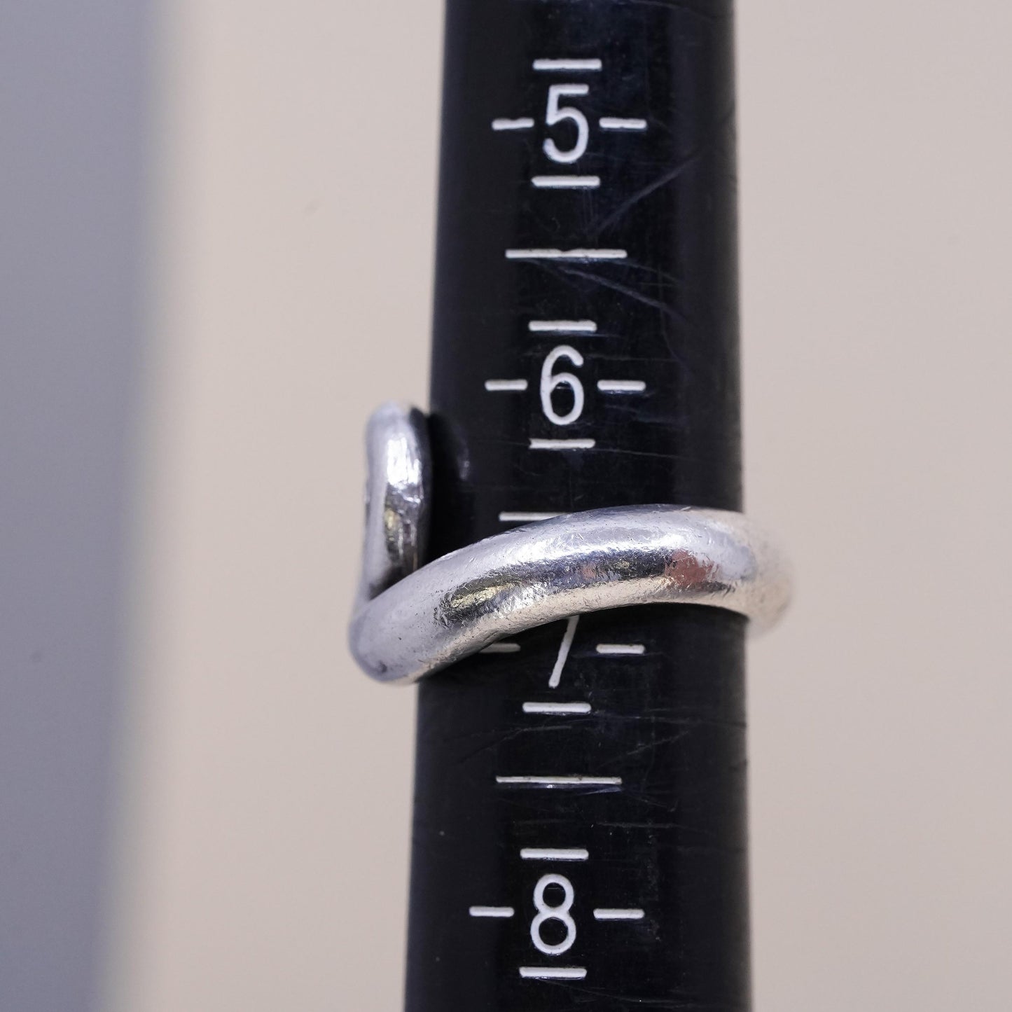 Size adjustable, vintage sterling silver statement ring, mexico 925 swirly band