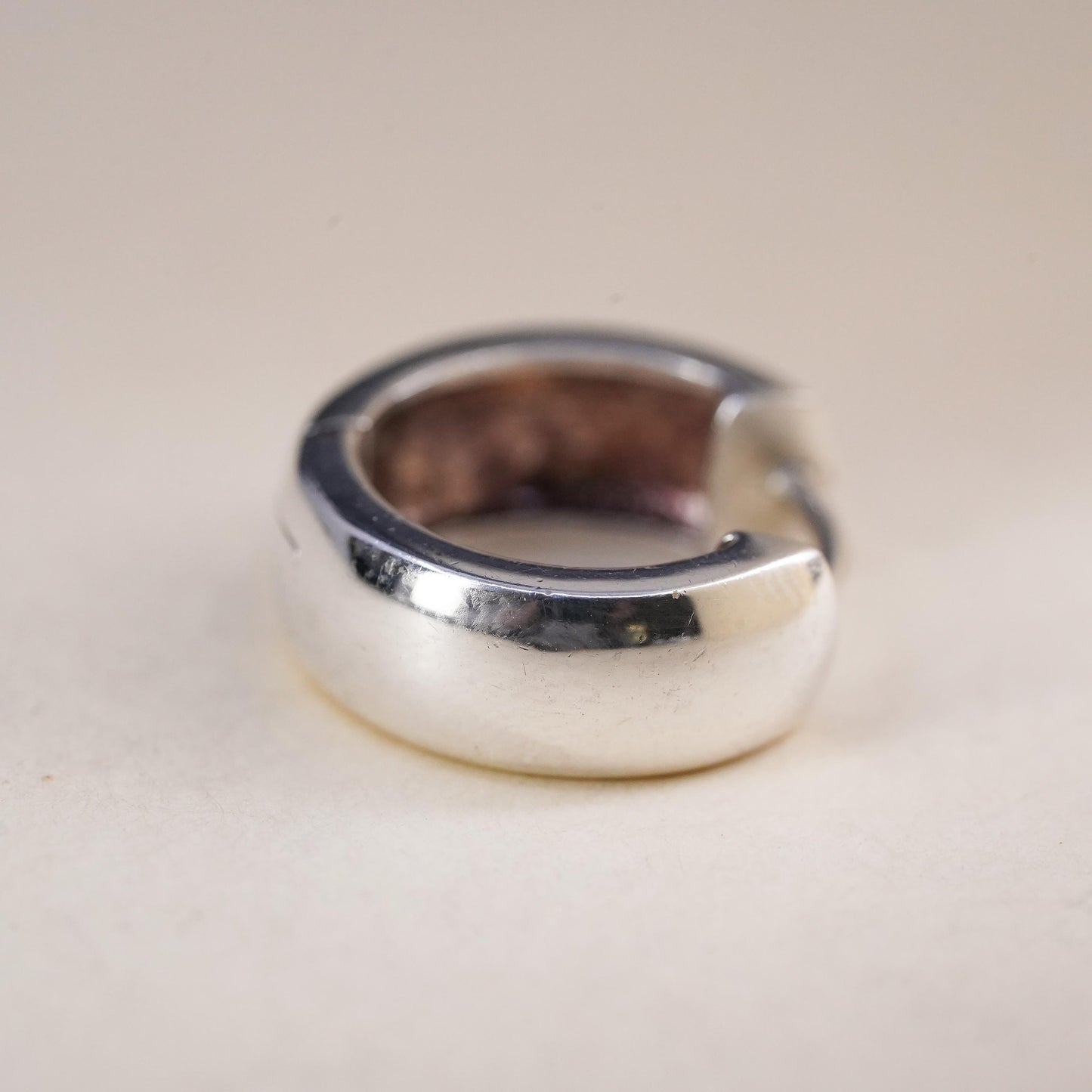0.5”, Vintage sterling silver single earring, 925 huggie hoop