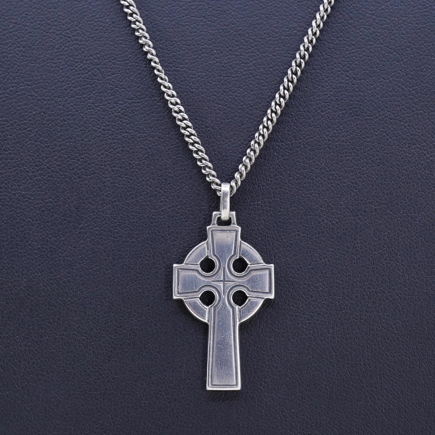 20” James Avery sterling silver necklace, 925 curb chain with Celtic Cross