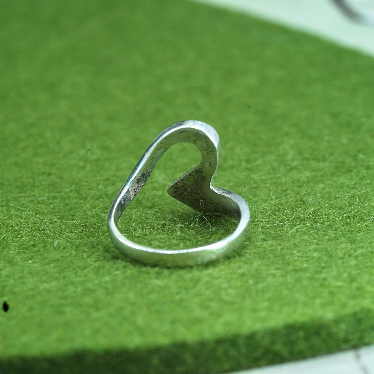 Size 5, sterling 925 silver handmade ring, wavy band, minimalist, modernist