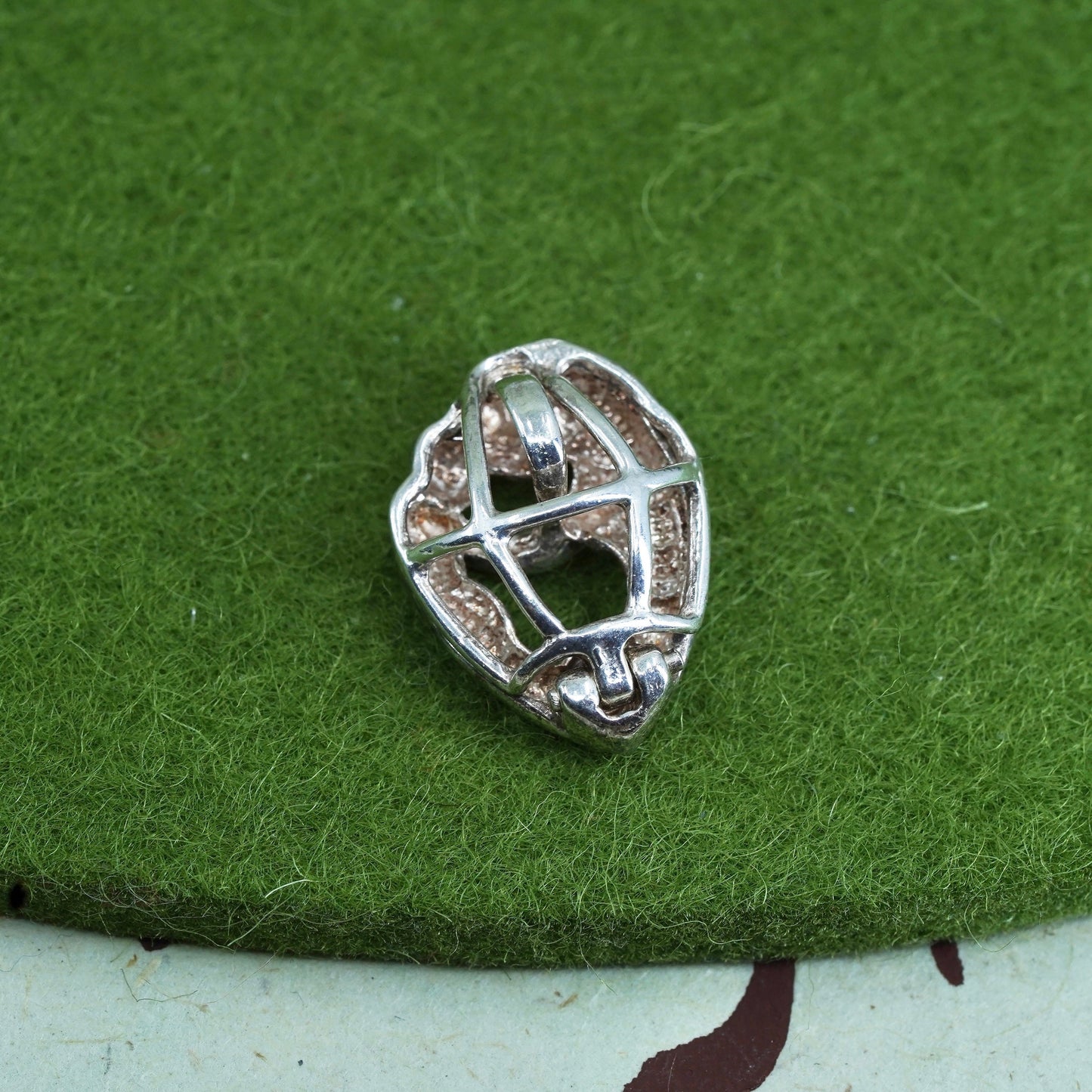 sterling silver pendant, 925 mother and baby pearl cage charm and amethyst