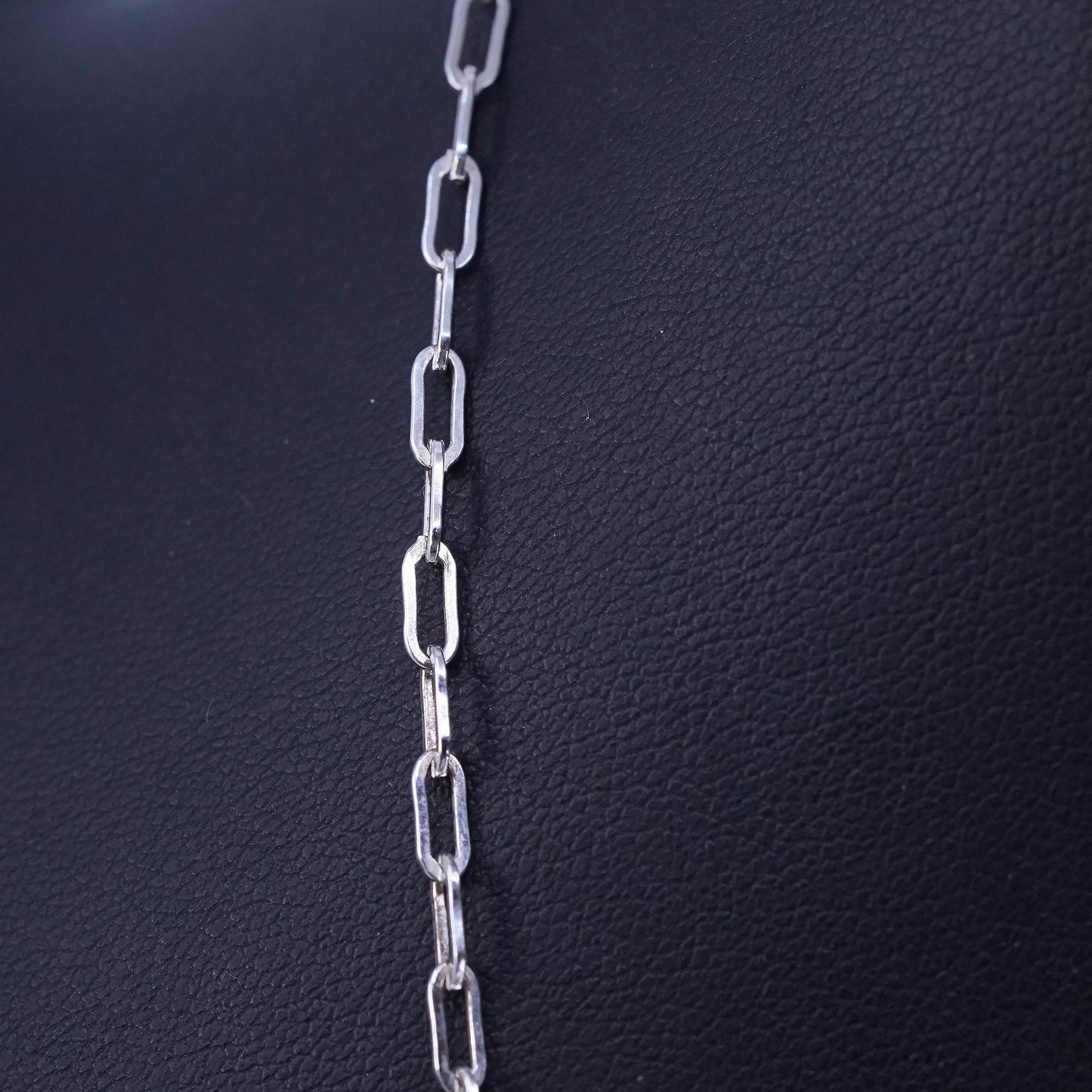 30” 3mm, vintage Italian Sterling 925 silver elongated chain necklace