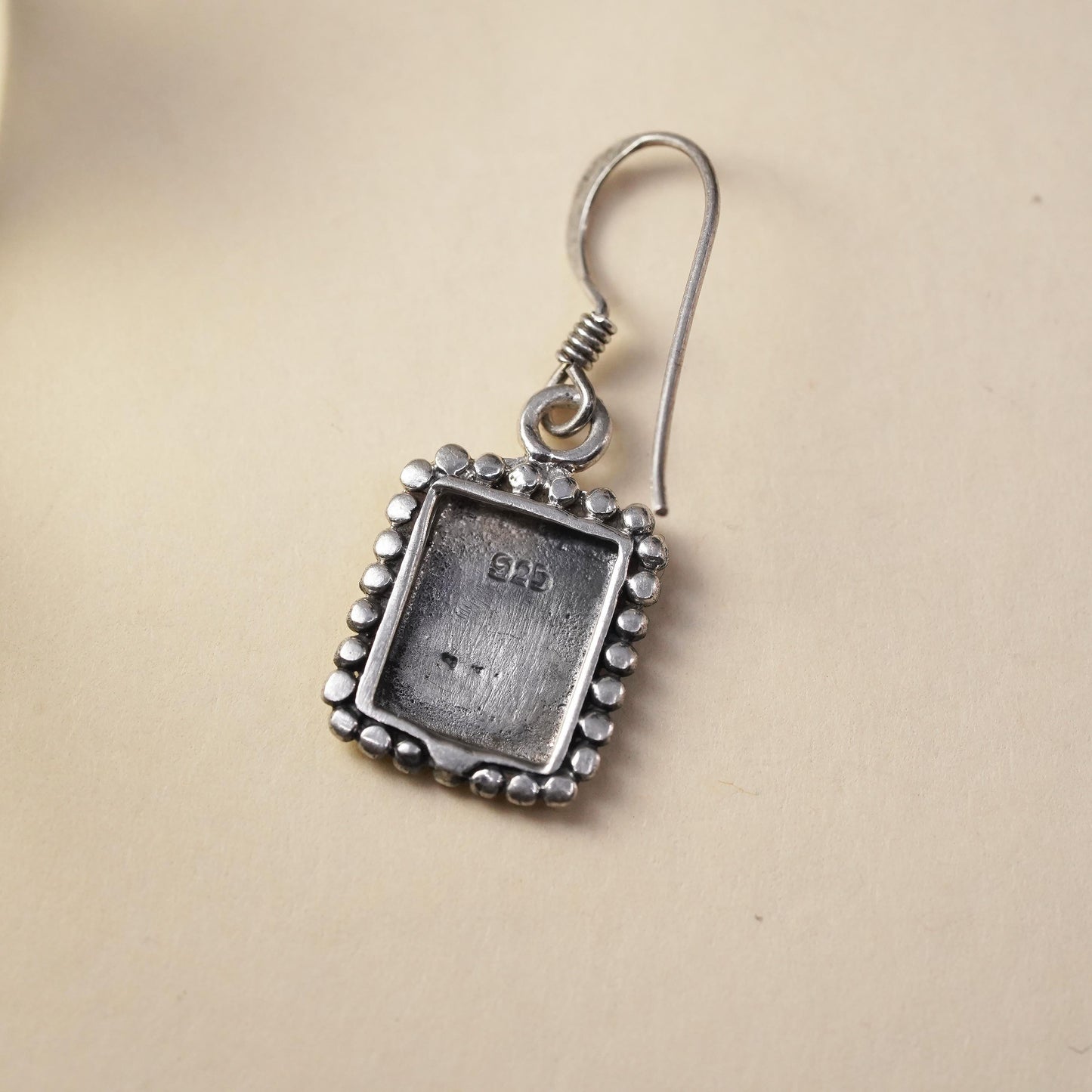 Vintage Sterling silver handmade pendant, 925 tag single earring