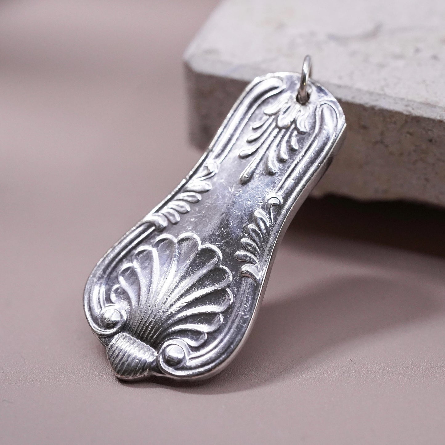 Vintage sterling silver handmade pendant, 925 spoon