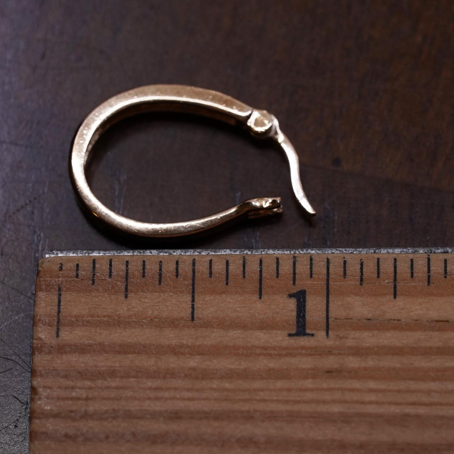 0.75", vermeil gold over sterling silver loop single earring, hoop diamond