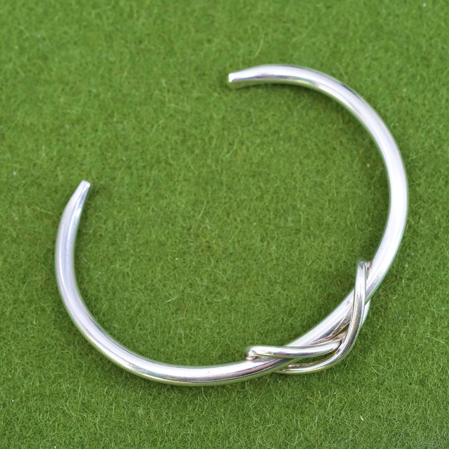 6.5”, vintage Sterling silver handmade bracelet, 925 knot cuff