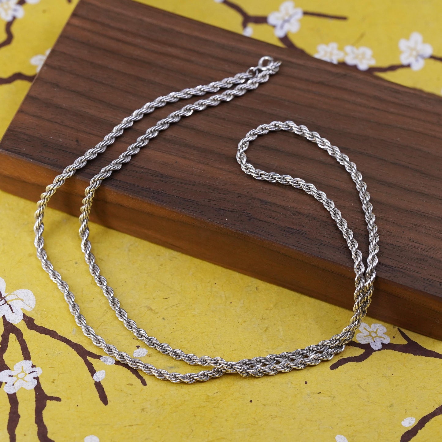 24", 3mm, vintage ARMBRUST Sterling silver necklace, Italy 925 rope chain