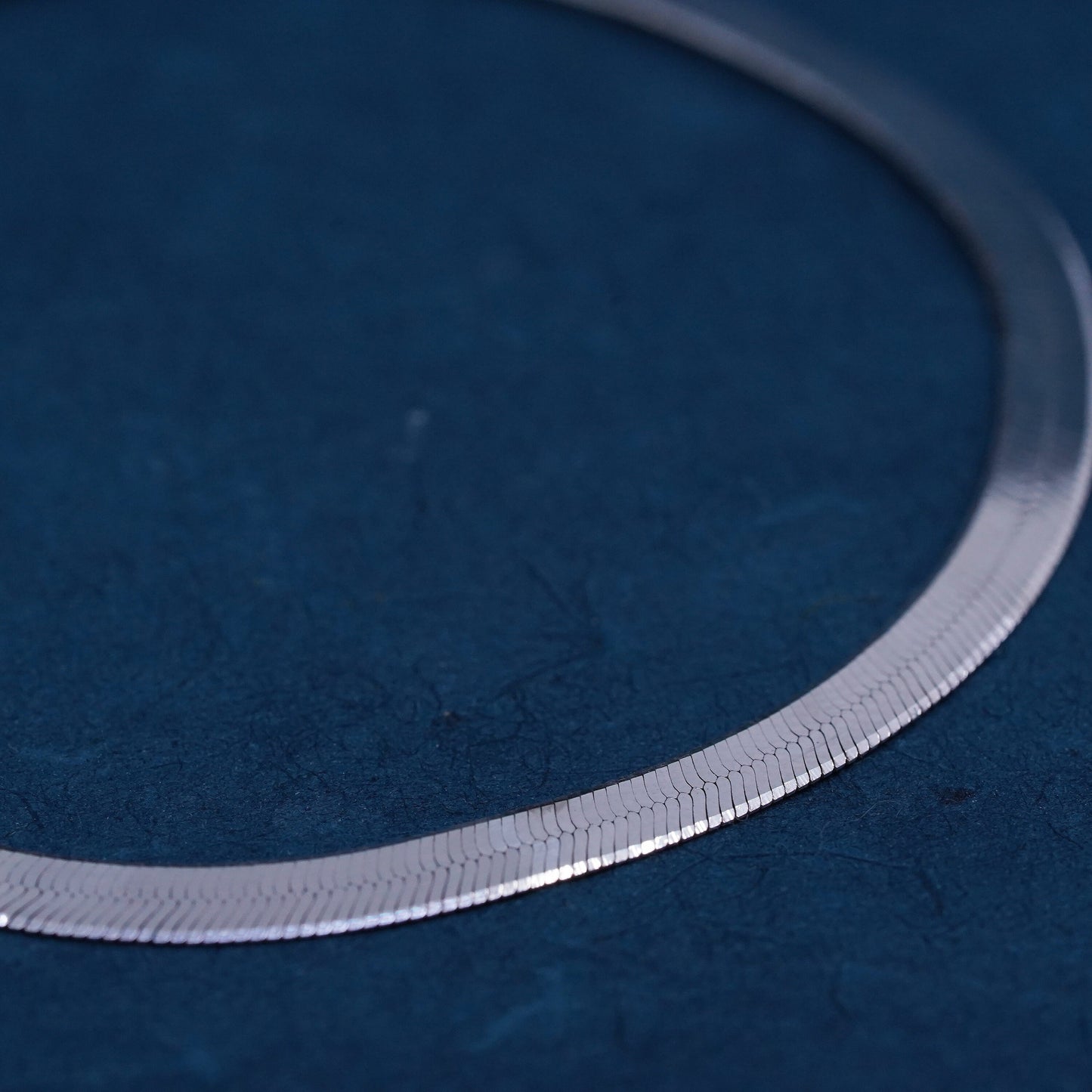 7”, 4mm, vintage Sterling silver handmade bracelet, 925 herringbone chain