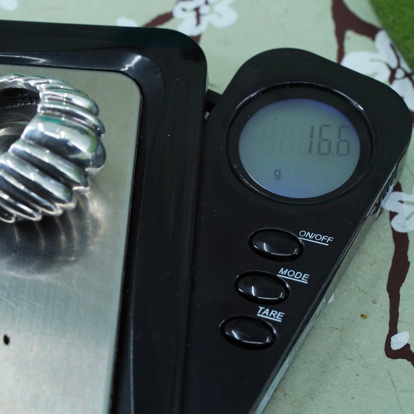 Size 6, vtg sterling silver ribbed ring, southwestern 925 silver statement band