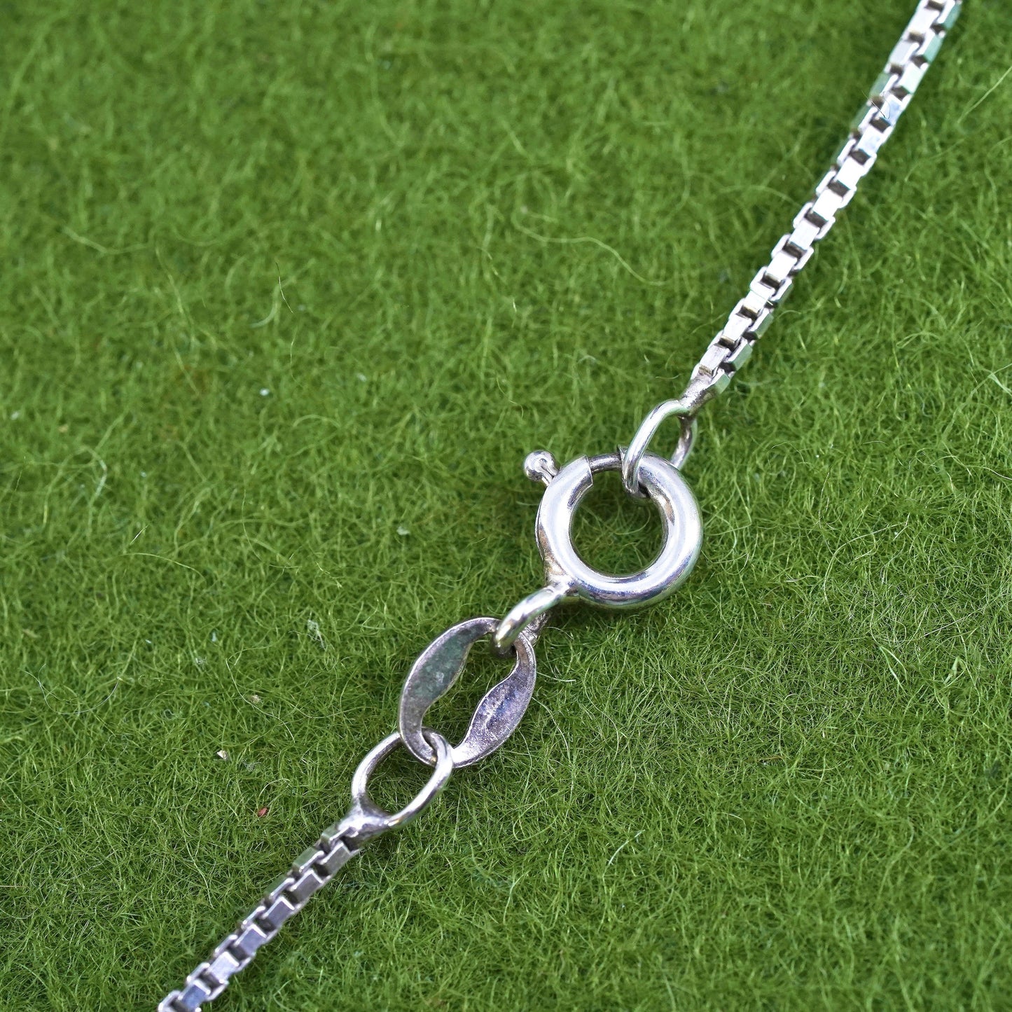 18", 1.6mm, vintage sterling silver box chain, 925 necklace