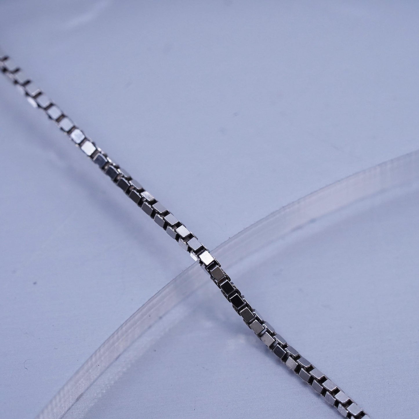 20” 1mm, vintage Italian Sterling 925 silver handmade box chain necklace