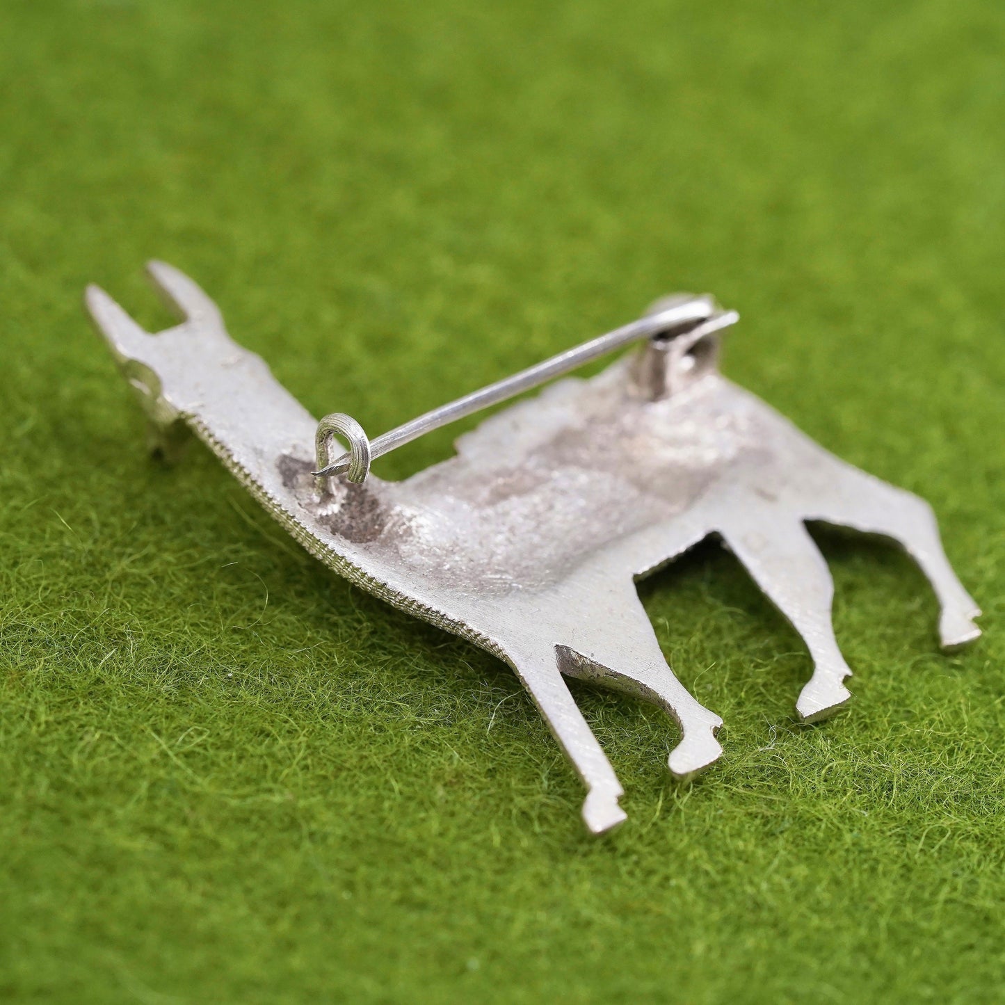 Vintage sterling 925 silver llama brooch, Southwestern handmade pin