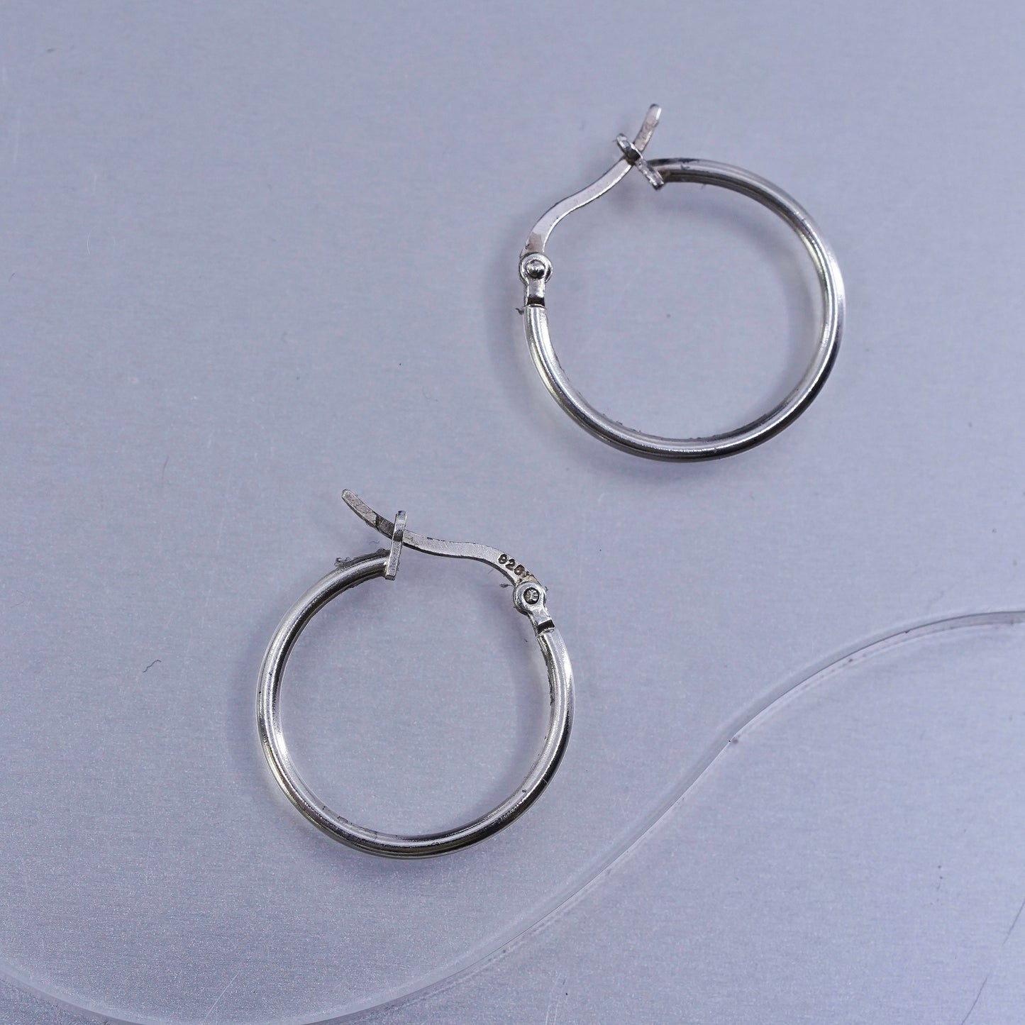 0.75”, vintage Sterling silver handmade earrings, 925 hoops