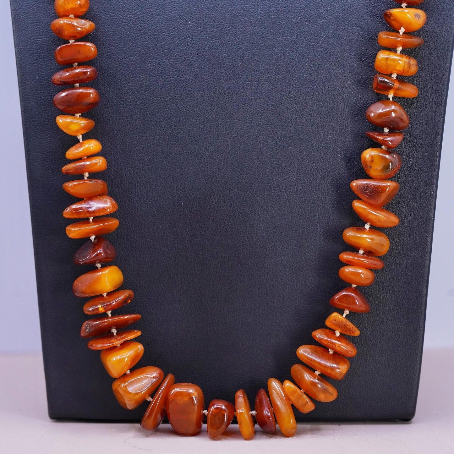 26", vintage southwestern amber heishi handmade necklace