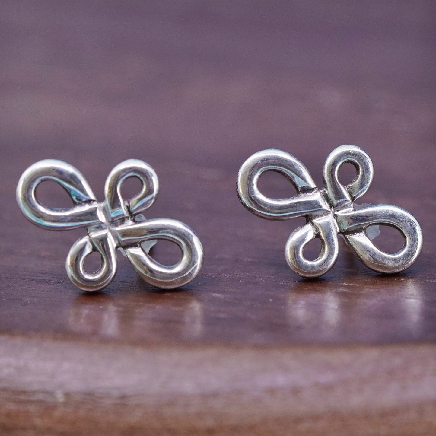 Vintage Sterling silver handmade earrings, 925 cross studs