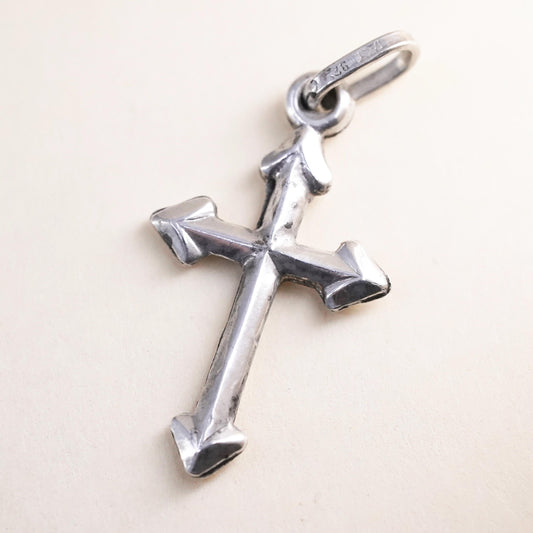 Vintage handmade Sterling silver pendant, 925 cross charm