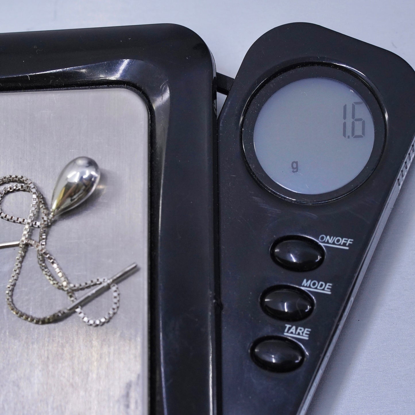 Vintage Sterling 925 silver handmade box chain teardrop earrings