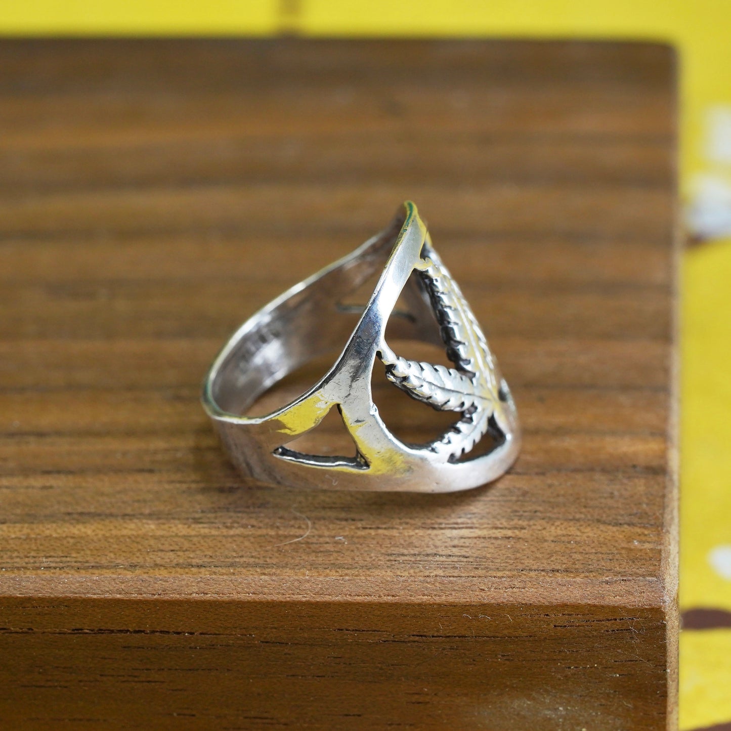 Size 5, Vintage Sterling silver handmade ring, 925 butterfly band