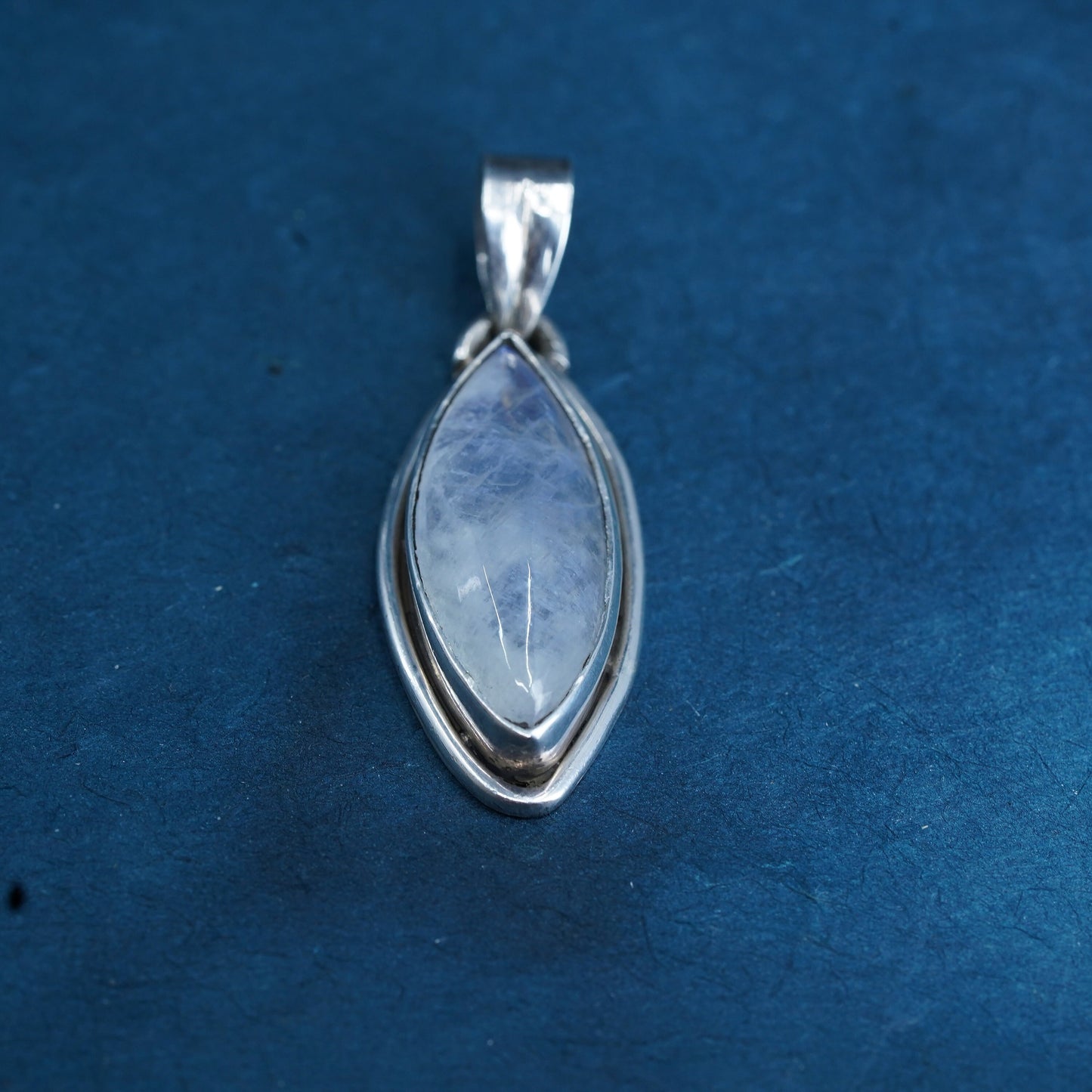 Vintage Sterling 925 silver handmade pendant with moonstone