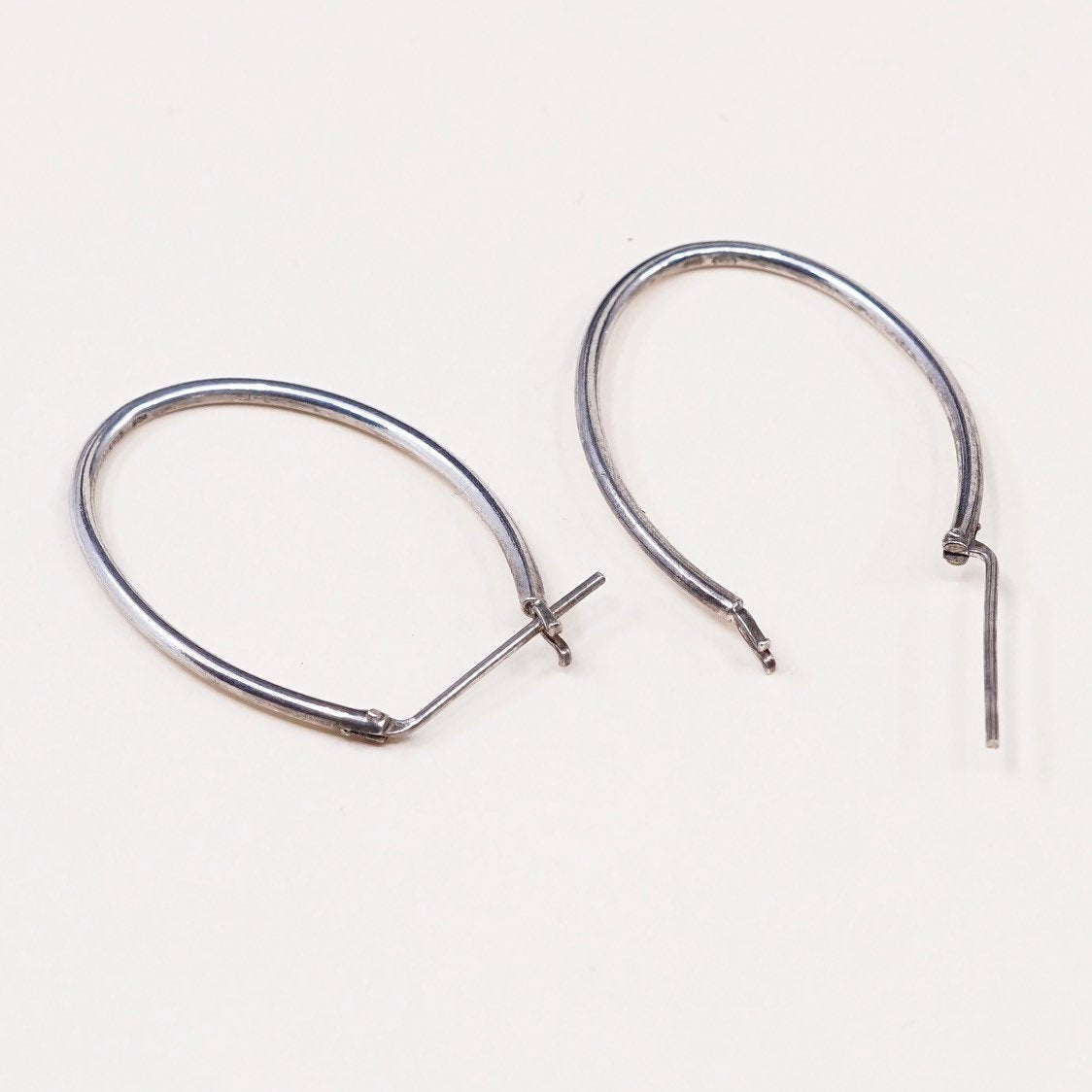 1", VTG sterling silver loop earrings, hoops, stamped 925