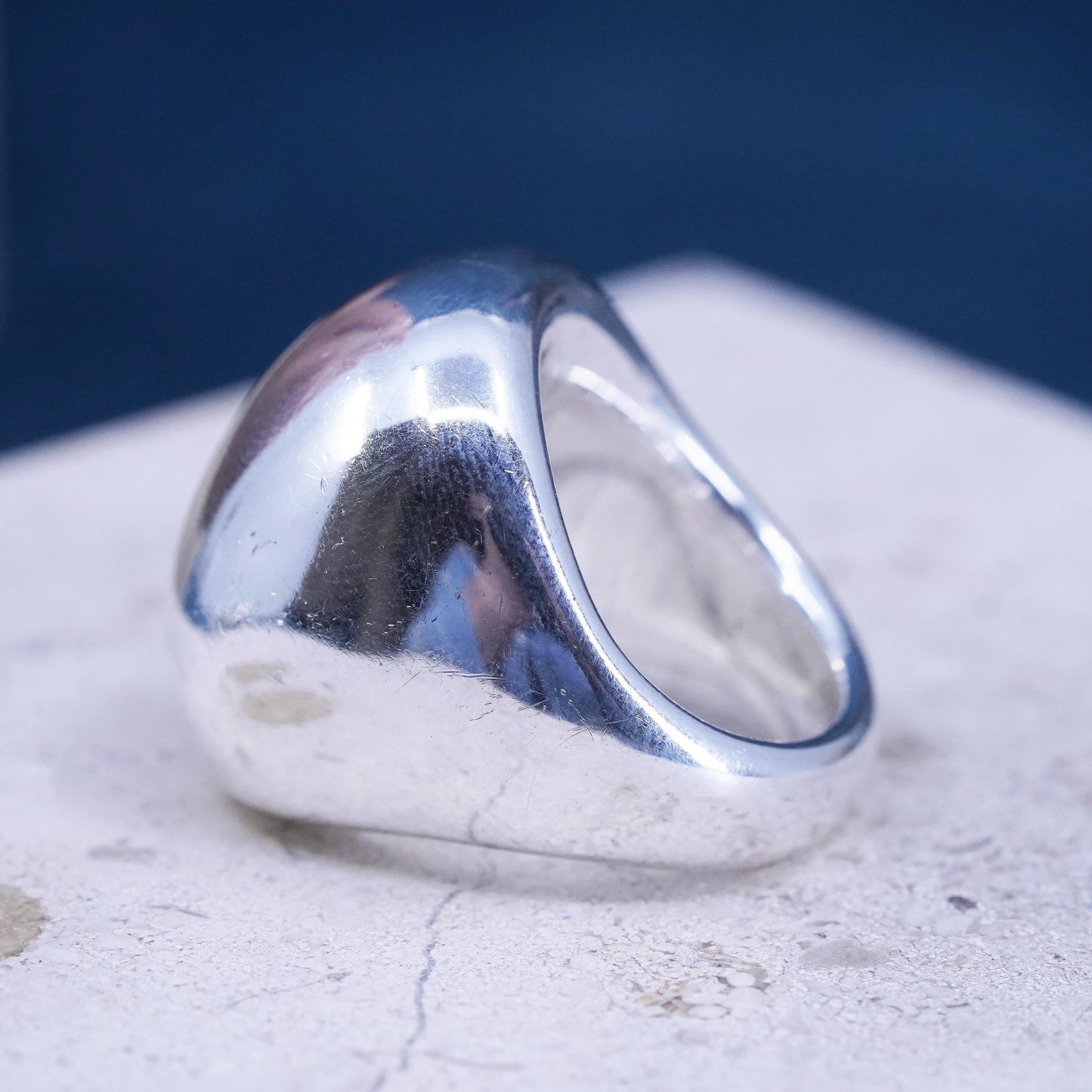 Size 9, vintage Sterling silver handmade ring, 925 statement band