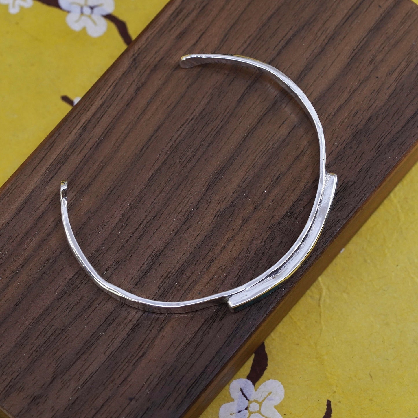 7.75”, Navajo Sterling silver bracelet, Native American, 925 cuff turquoise