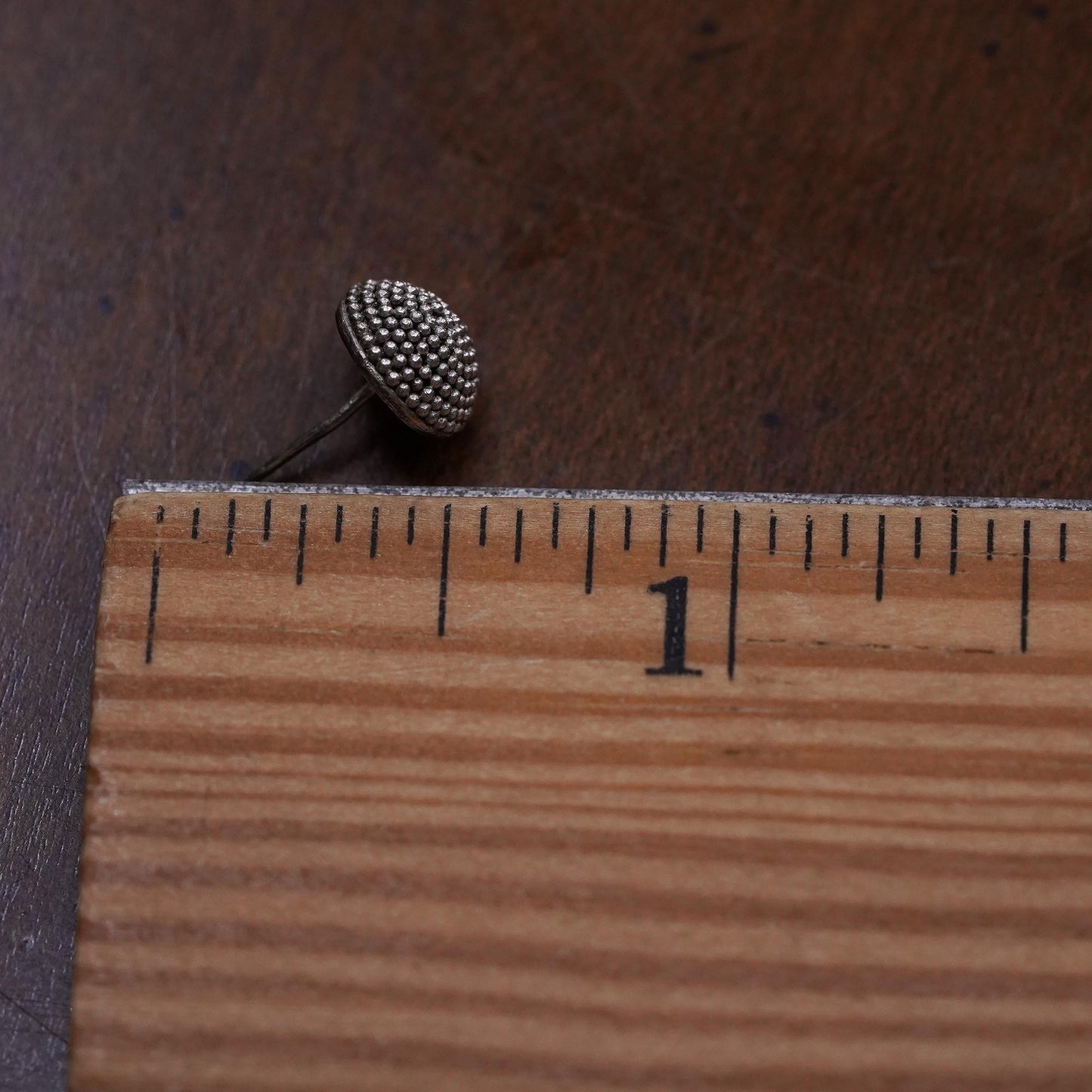 Vintage handmade single earring. Sterling 925 silver 10mm bead stud
