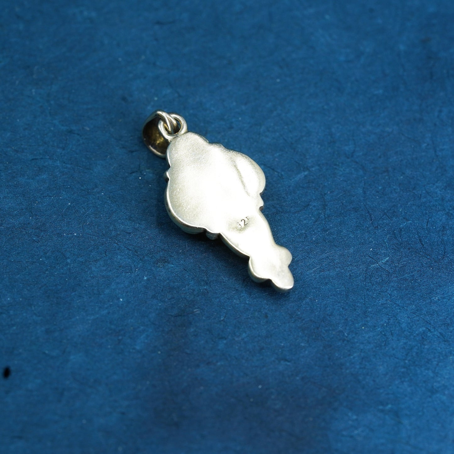 Vintage Sterling 925 silver handmade pendant with garnet and pearl