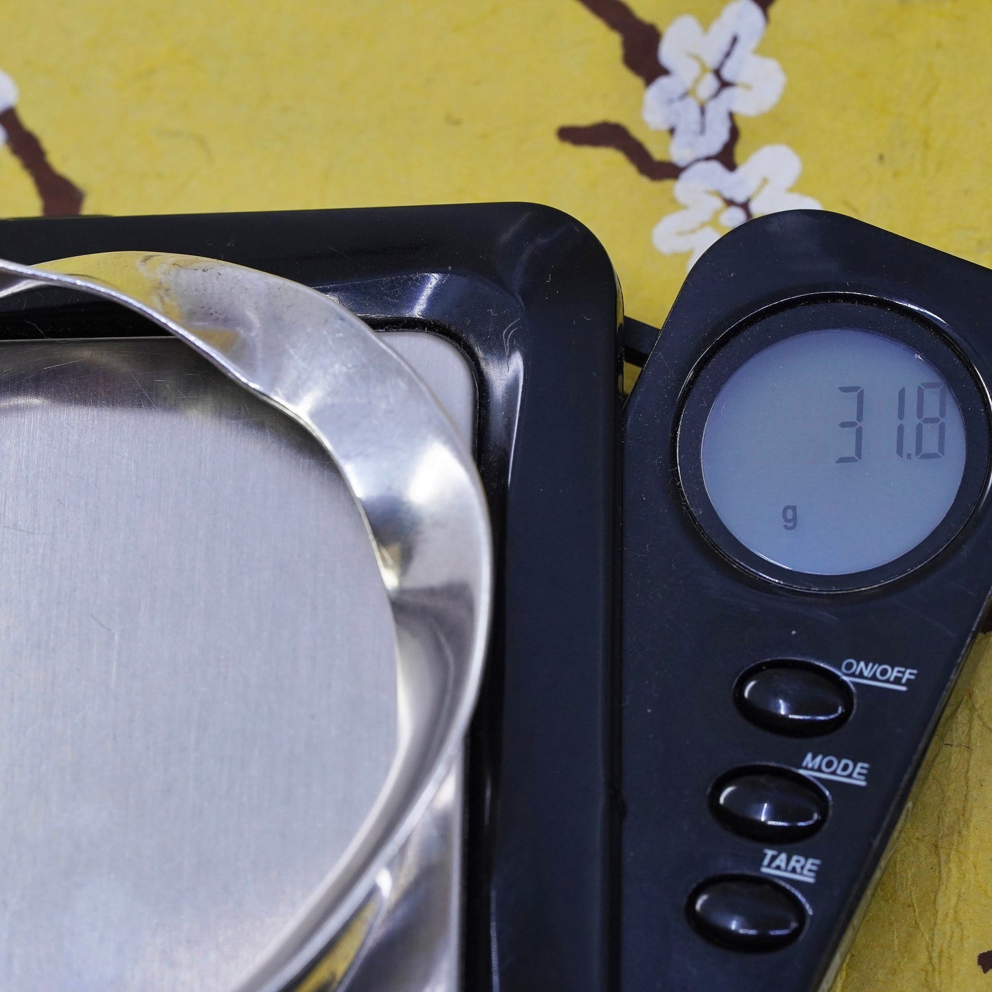 7.75", Vintage Mexican Sterling 925 silver handmade bracelet, bangle