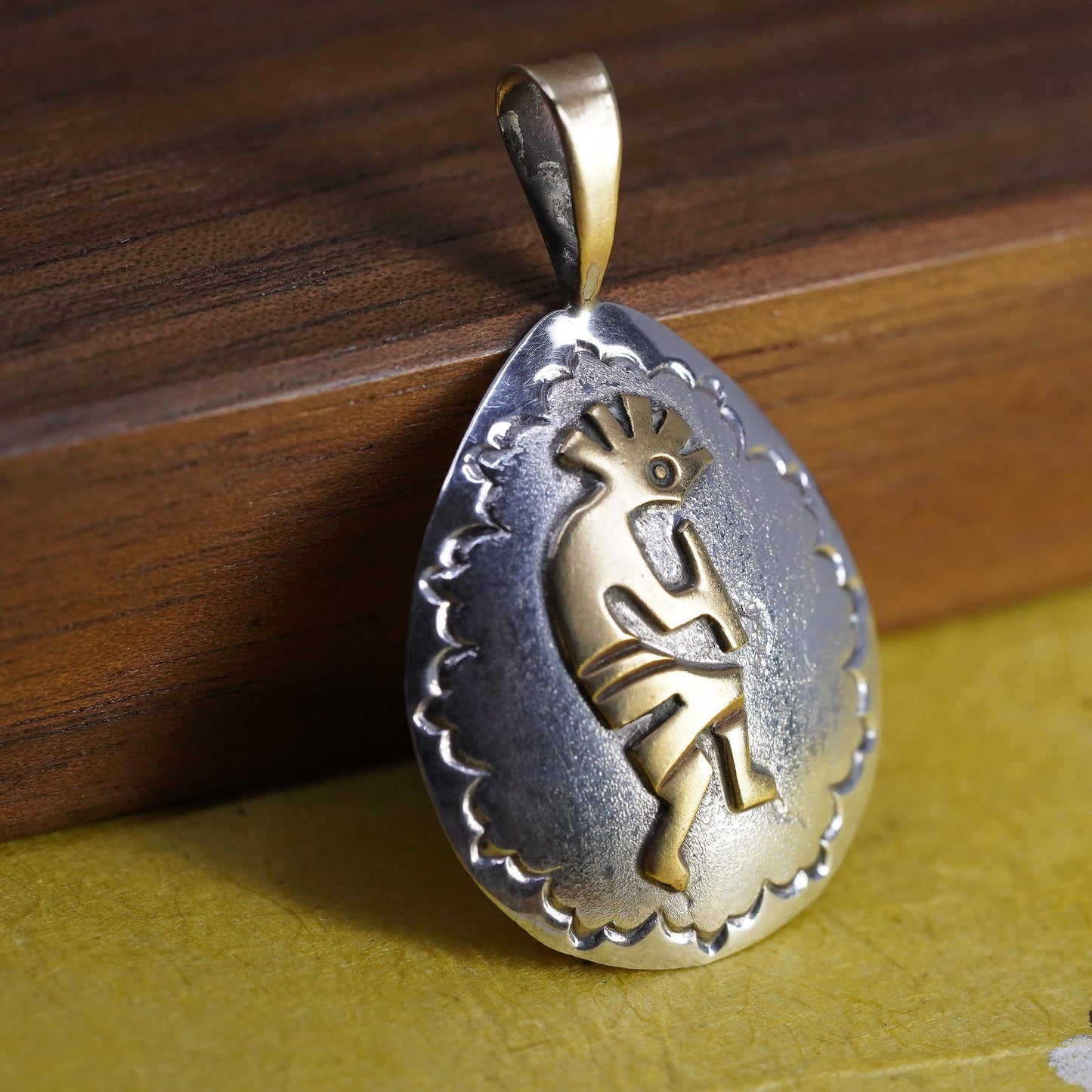 Vintage Kokopelli Sterling silver 925 handmade pendant, Native American jewelry